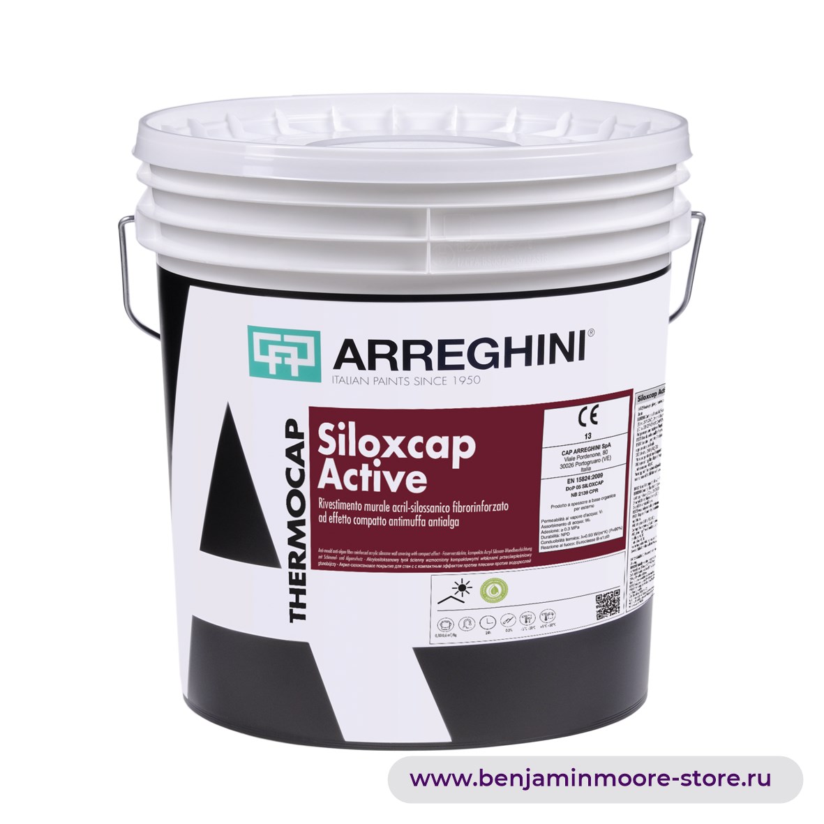 Arreghini Siloxcap Active акрил-силоксановое покрытие для стен с с компактным эффектом против плесени против водорослей — фото | www.benjaminmoore-store.ru