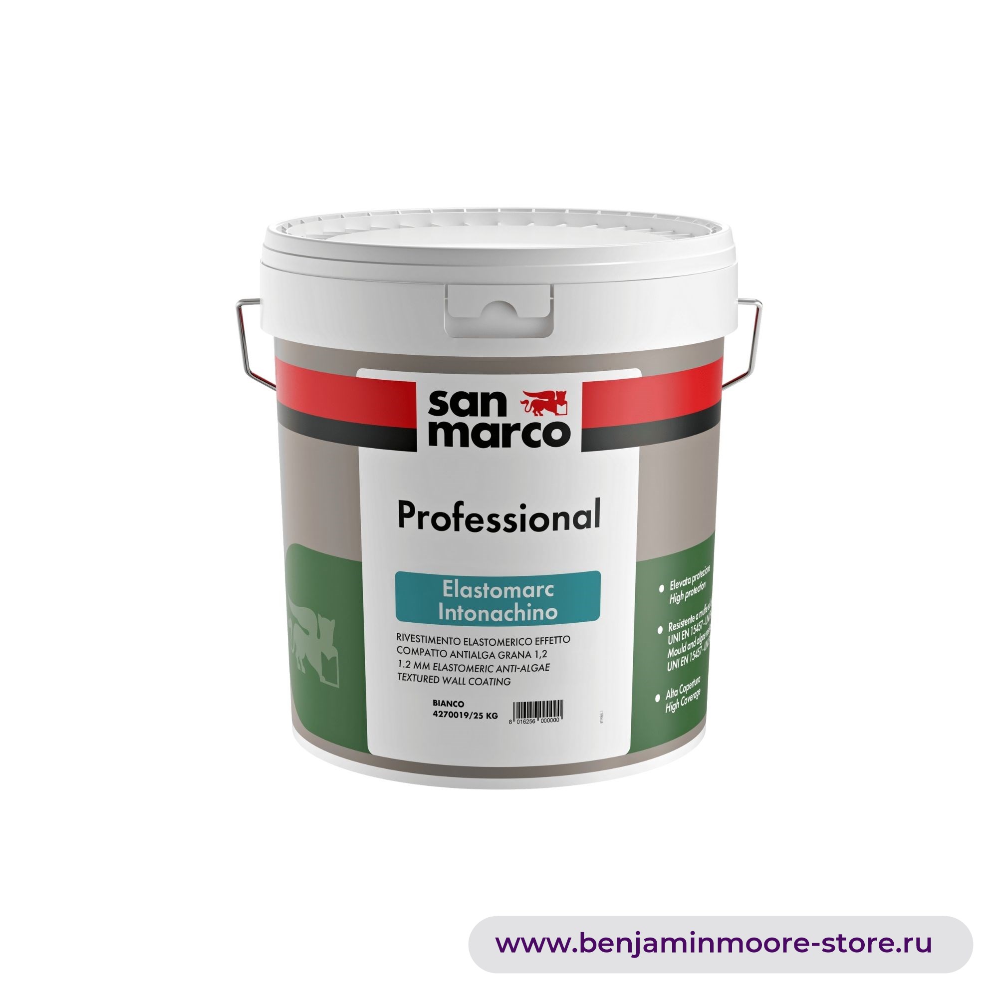 San Marco Elastomarc Intonachino эластомерное настенное покрытие мелкой зернистости - защита от водрослей. размер гранул: 1,2 — фото | www.benjaminmoore-store.ru