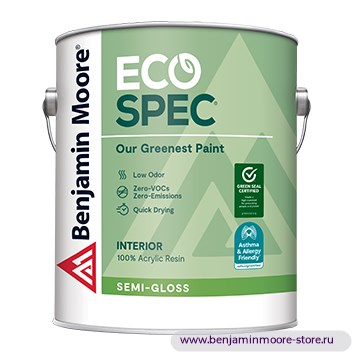 Benjamin Moore W376 Eco Spec® Semi-Gloss полуглянцевая краска для внутренних работ — фото | www.benjaminmoore-store.ru