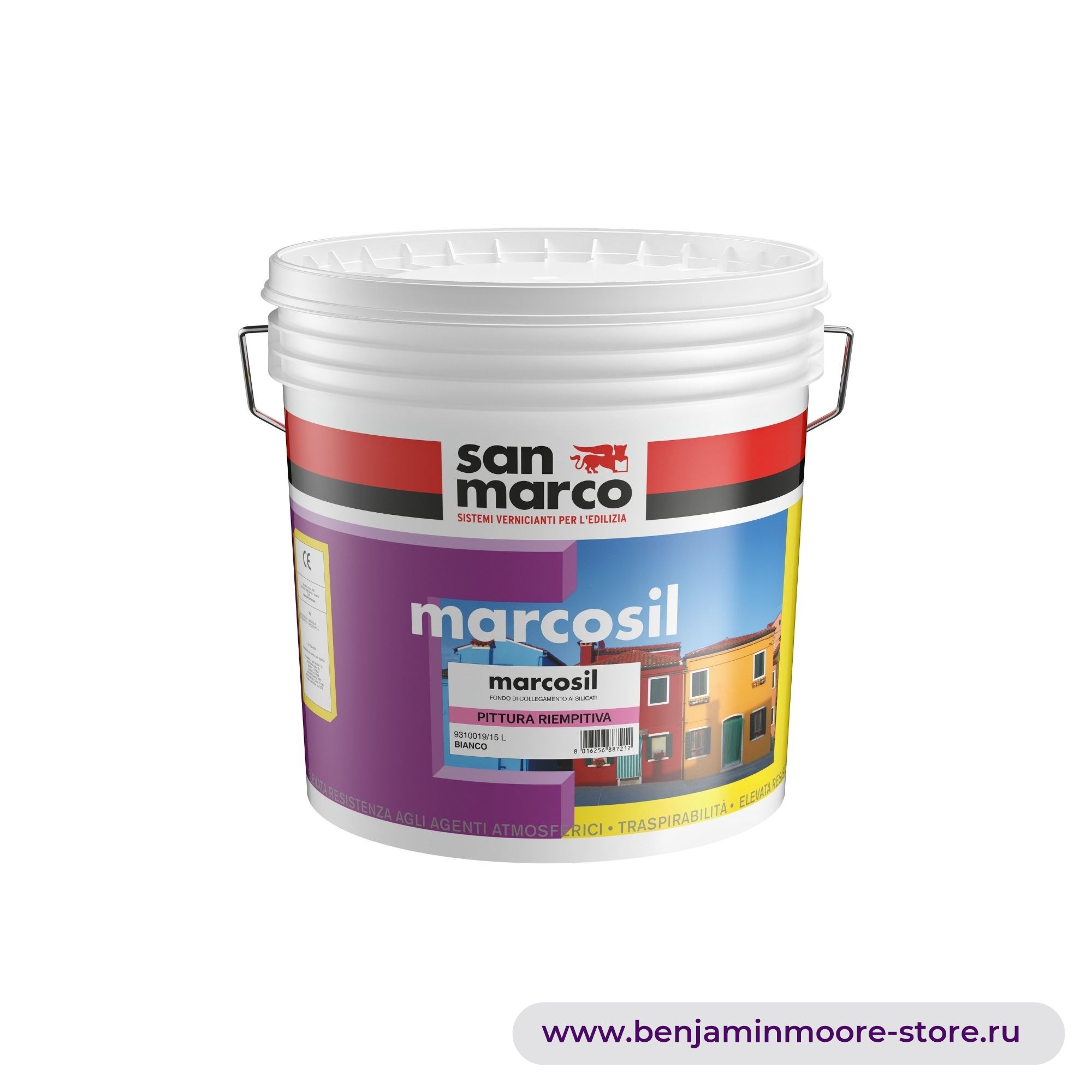San Marco Marcosil Pittura Riempitiva силикатная заполняющая краска для наружных работ — фото | www.benjaminmoore-store.ru
