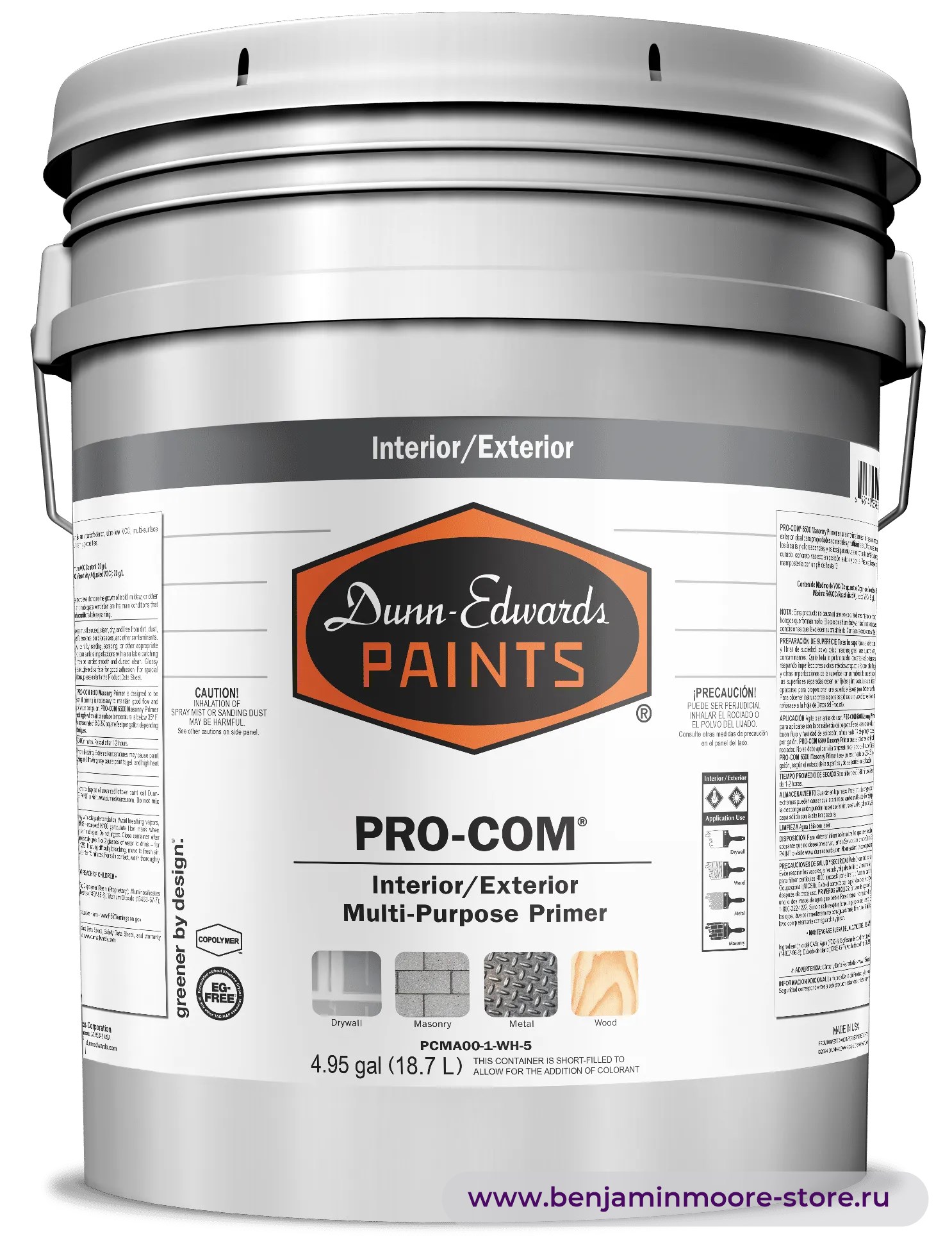 Грунтовка Dunn-Edwards PRO-COM® Multi-Purpose Primer PCMP00 / Данн-Эдвардс Про-Ком Мульти-Пёрпос Праймер многоцелевой грунт для внутренних и наружных работ — фото | www.benjaminmoore-store.ru