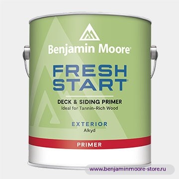 Грунтовка Benjamin Moore 0094 Fresh Start® Deck & Siding Primer / Бенджамин Мур Фреш Старт Дек энд Сайдинг Праймер грунт для террас и сайдинга, для наружных работ — фото | www.benjaminmoore-store.ru