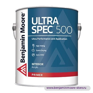 Грунтовка Benjamin Moore N534 Ultra Spec® 500 Primer / Бенджамин Мур Ультра Спек 500 Праймер грунт с нулевым содержанием ЛОС для внутренних работ — фото | www.benjaminmoore-store.ru