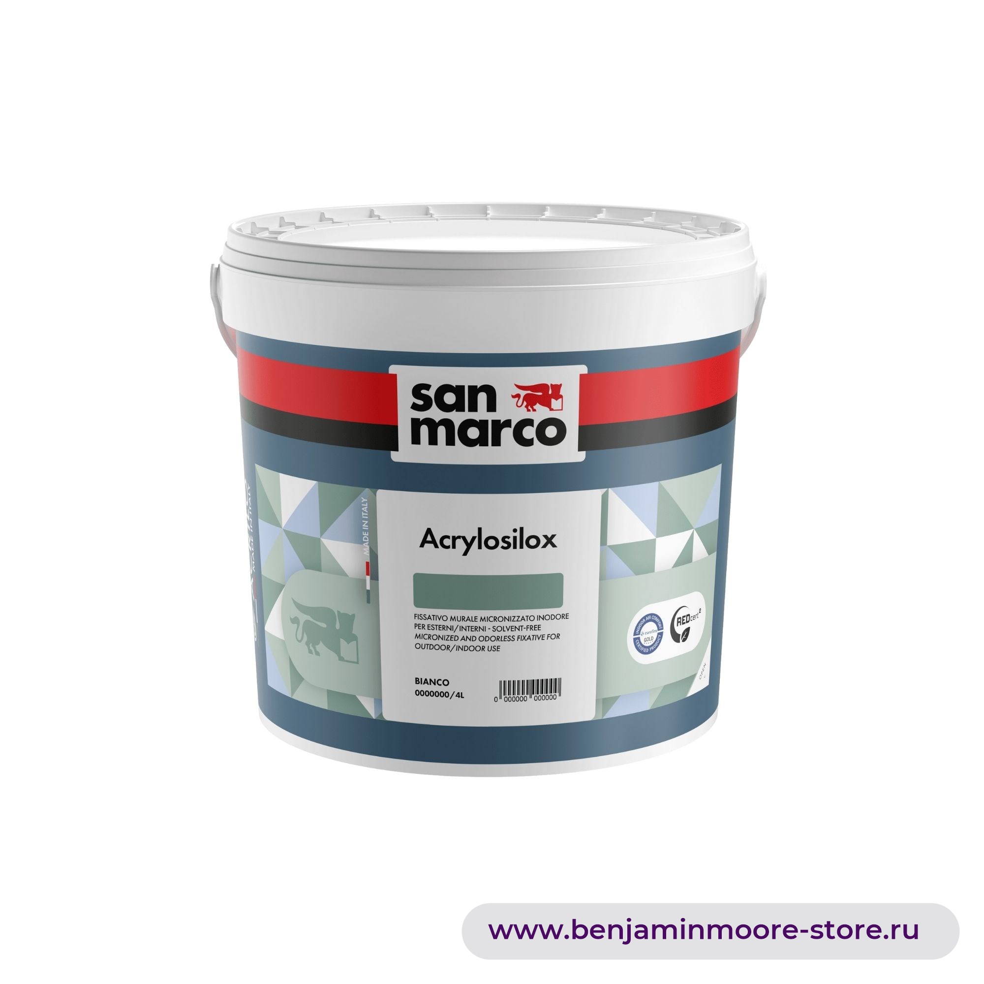 San Marco Acrylosilox силоксановая краска с матовым эффектом для внутренних работ - высокая воздухопроницаемость - без лос — фото | www.benjaminmoore-store.ru