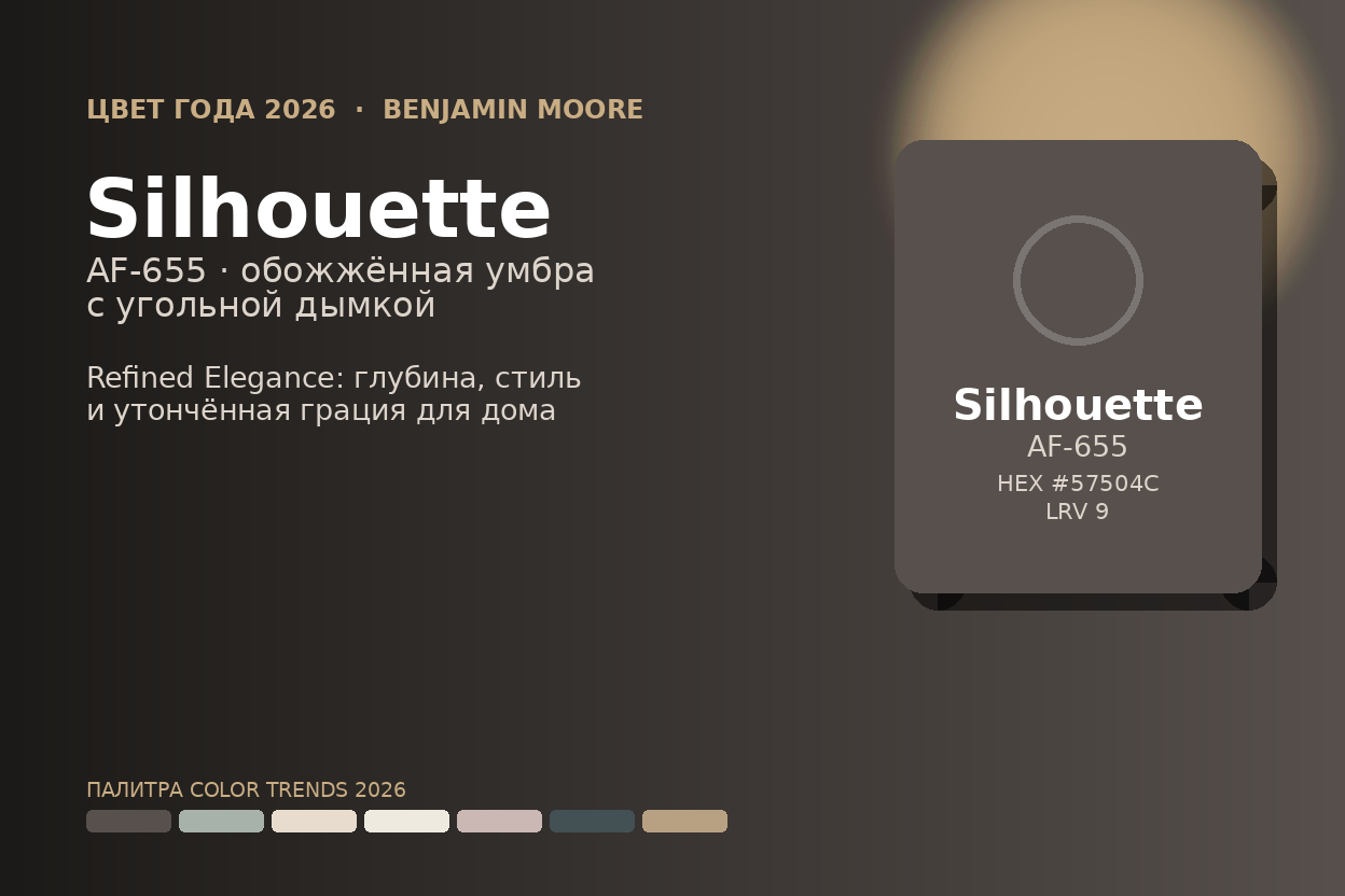 Benjamin Moore Цвет года 2026: Silhouette AF-655