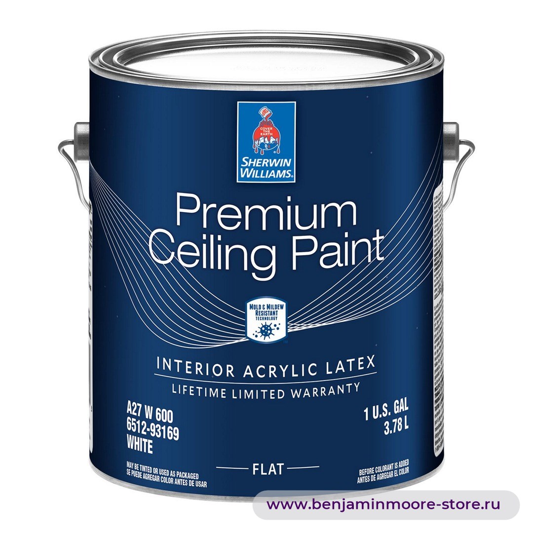 Sherwin-Williams Premium Ceiling Paint Flat глубокоматовая краска для внутренних работ — фото | www.benjaminmoore-store.ru