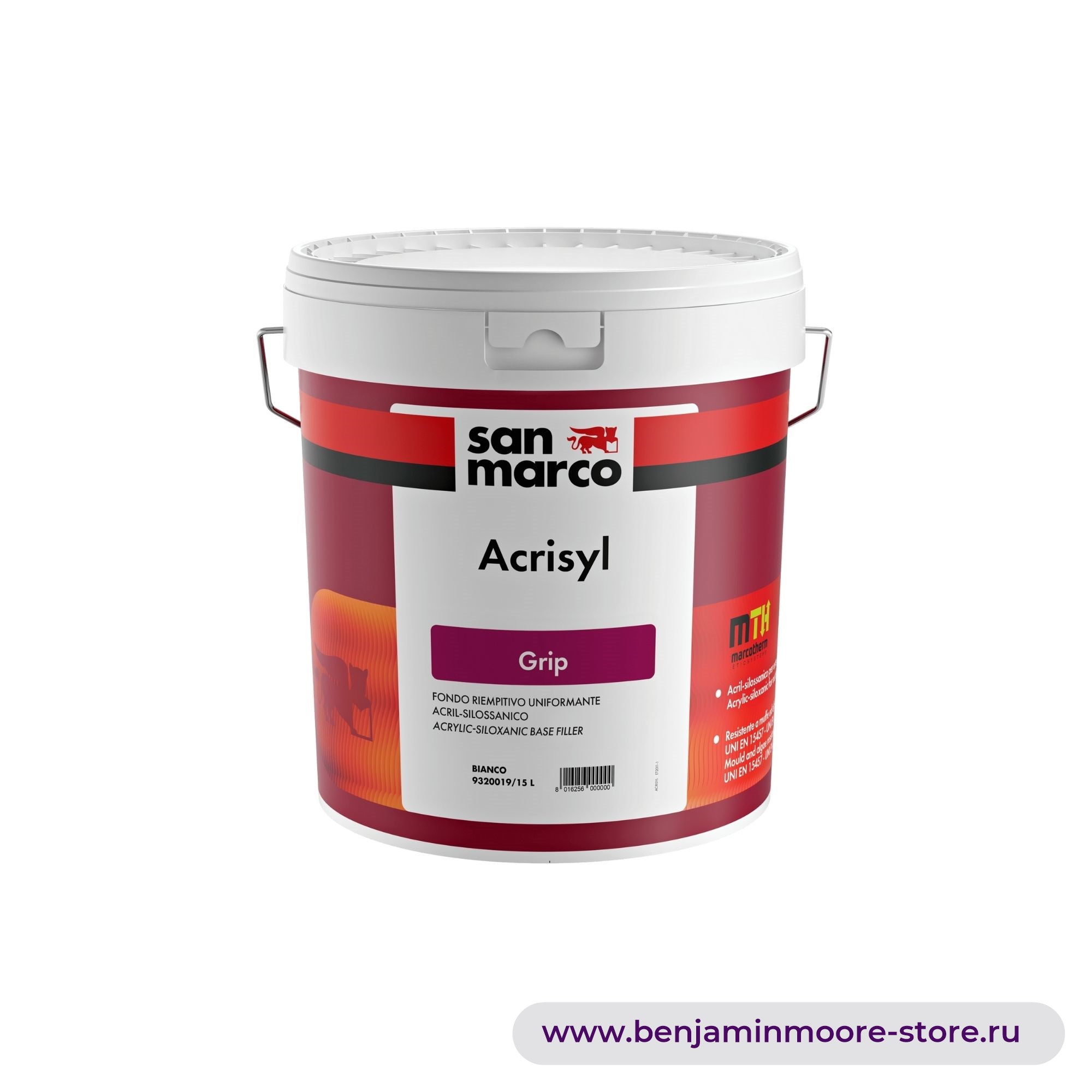 San Marco Acrisyl Grip акрил-силоксановая заполняющая выравнивающая грунтовка — фото | www.benjaminmoore-store.ru
