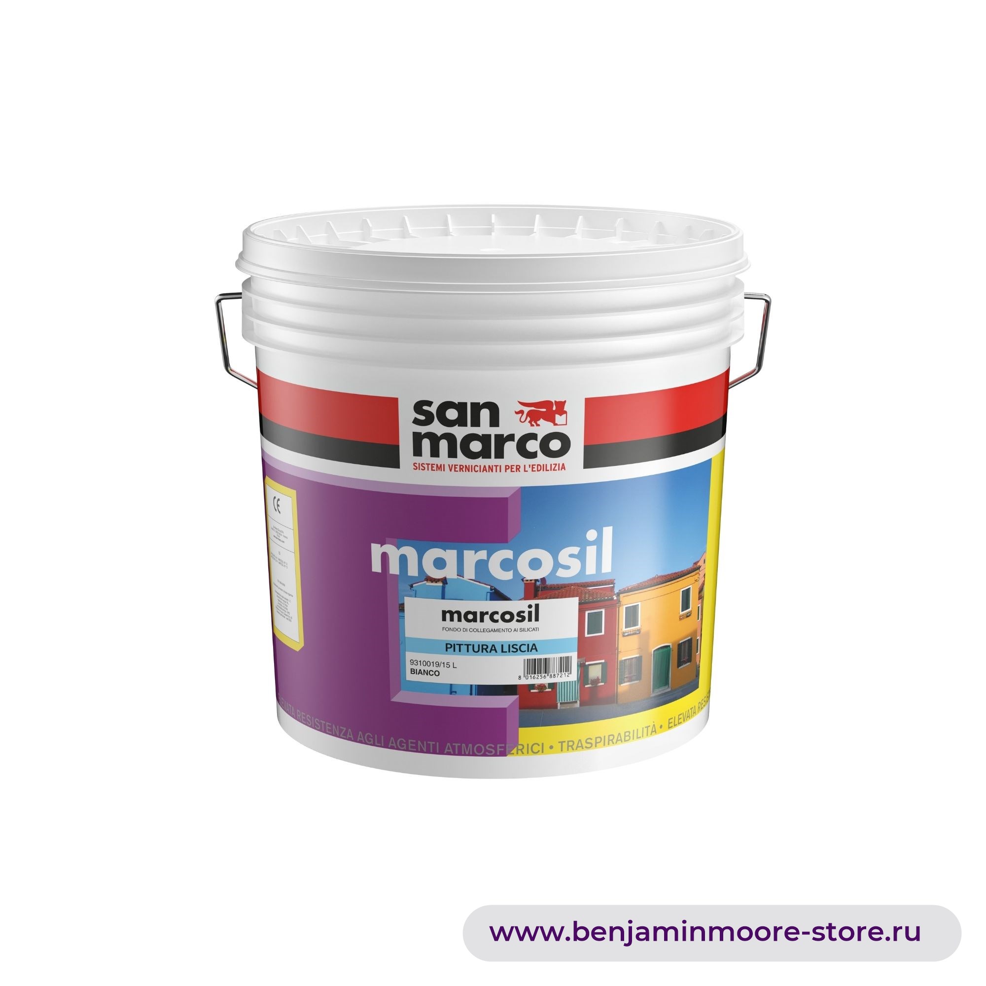 San Marco Marcosil Pittura Liscia силикатная краска для наружных работ — фото | www.benjaminmoore-store.ru