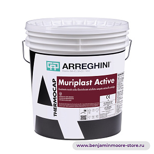 Arreghini Muriplast Active акриловое покрытие для стен усиленное фиброй и с компаткным эффектом против водорослей и плесени в цвете OC-136 Celery Salt