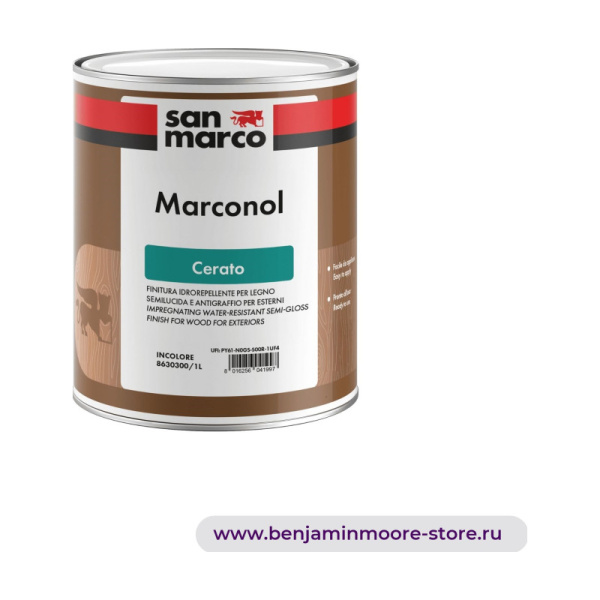 San Marco Marconol Cerato водоотталкивающая полуглянцевая отделка по дереву, устойчивая к истиранию для наружных работ — фото | www.benjaminmoore-store.ru