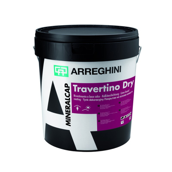 Arreghini Travertinocap Dry Naturale Avorio крупнофактурное известковое покрытие цвета слоновой кости