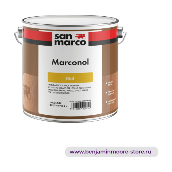 San Marco Marconol Gel тиксотропная матовая отделка с восковым эффектом для наружныхработ по дереву — фото | www.benjaminmoore-store.ru