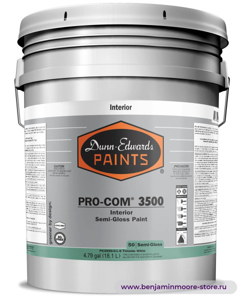 Dunn-Edwards PRO-COM® 3500 Semi-Gloss PC3550 полуглянцевая краска для внутренних работ — фото | www.benjaminmoore-store.ru