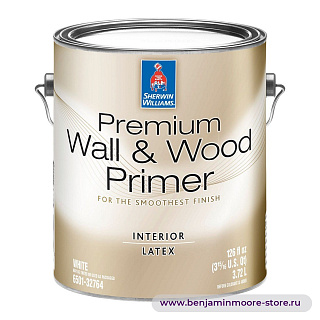 Грунтовка Sherwin-Williams Premium Wall & Wood Primer / Шервин-Вильямс Премиум Вол энд Вуд Праймер грунт для стен и деревянной отделки, для внутренних работ