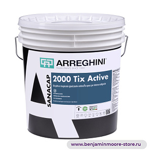 Краска Arreghini 2000 Tix Active / Аррегини 2000 воздухопроницаемая клеевая антибактериальная противоплесеневая матовая краска для внутреннего применения низкой разбрызгиваемости
