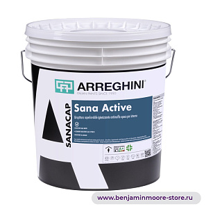 Краска Arreghini Sana Active / Аррегини супер-моющаяся дезинфицирующая клеевая матовая краска против плесени для внутренних работ