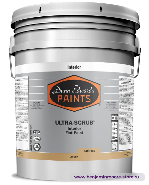 Dunn-Edwards ULTRA-SCRUB® Flat ULSB10 глубокоматовая краска для внутренних работ — фото | www.benjaminmoore-store.ru