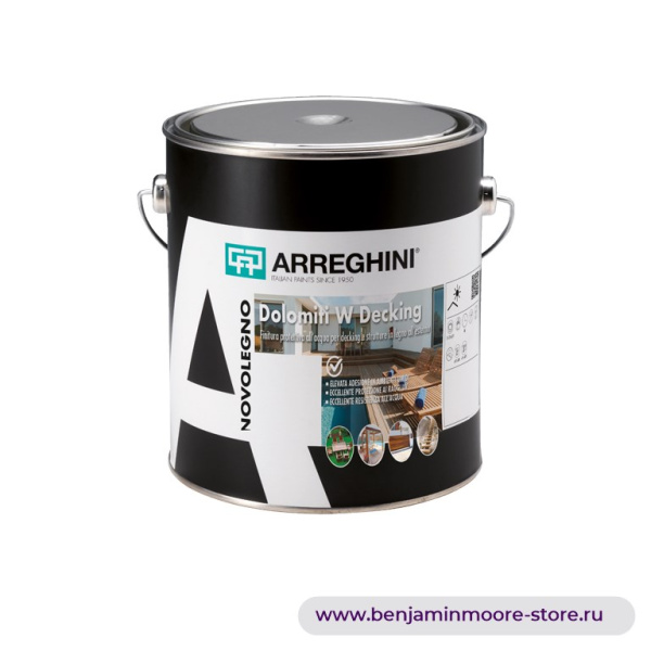 Arreghini Dolomiti W Decking water-based protective finish for decking and exterior wooden structures — фото | www.benjaminmoore-store.ru