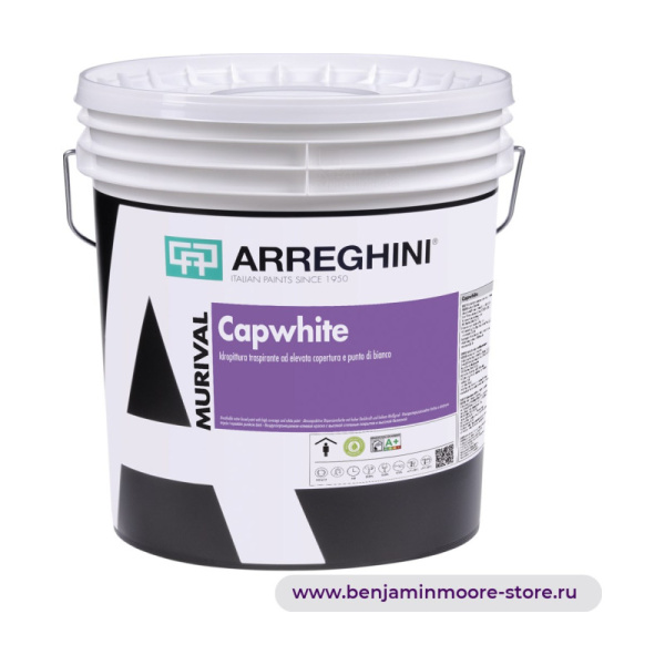 Arreghini Capwhite воздухопронецаемая клеевая краска с высокой степенью покрытия и высокой белизной — фото | www.benjaminmoore-store.ru