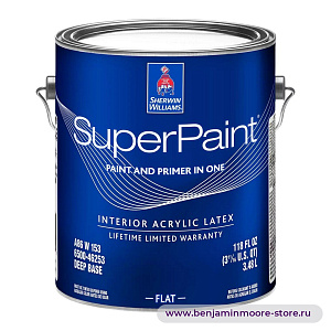 Краска Sherwin Williams SuperPaint Interior Latex Flat / Шервин Вильямс СуперПэйнт Латексная матовая в цвете OC-136 Celery Salt