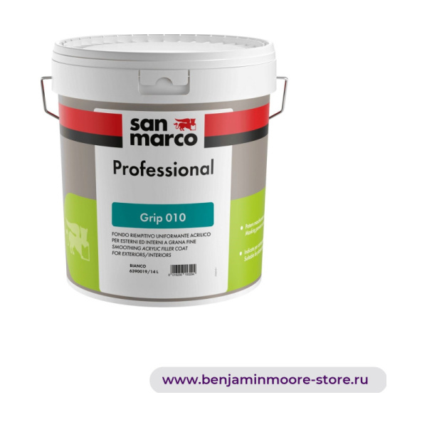 Грунтовка San Marco Grip 010 / Сан Марко Грип 010 акриловая выравнивающая грунтовка для внутренних и наружных работ — фото | www.benjaminmoore-store.ru