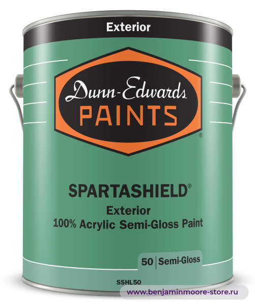 Dunn-Edwards SPARTASHIELD® Semi-Gloss SSHL50 полуглянцевая краска для наружных работ — фото | www.benjaminmoore-store.ru