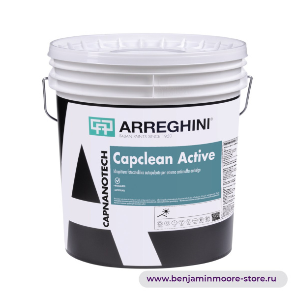 Arreghini Capclean Active фотокаталитическая антибактериальная самоочищающаяся противоплесневая краска для внешних работ — фото | www.benjaminmoore-store.ru