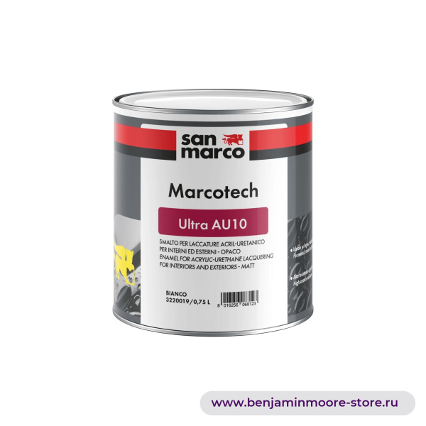 San Marco Marcotech Ultra Au10 акрил-уретановая водорастворимая эмаль для лакирования для внутренних и наружных работ - матовая — фото | www.benjaminmoore-store.ru