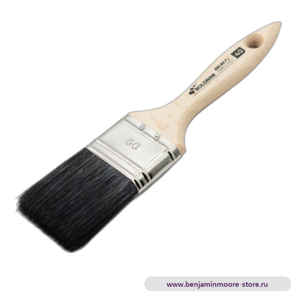 Кисть профессиональная с черной щетиной Boldrini, 50х15 мм — фото | www.benjaminmoore-store.ru