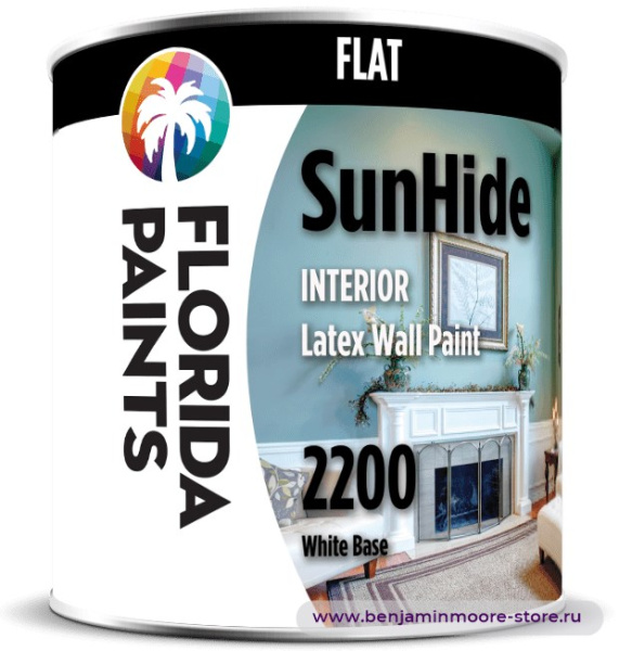 Florida Paints SunHide Interior Flat 2200 глубокоматовая краска для внутренних работ — фото | www.benjaminmoore-store.ru