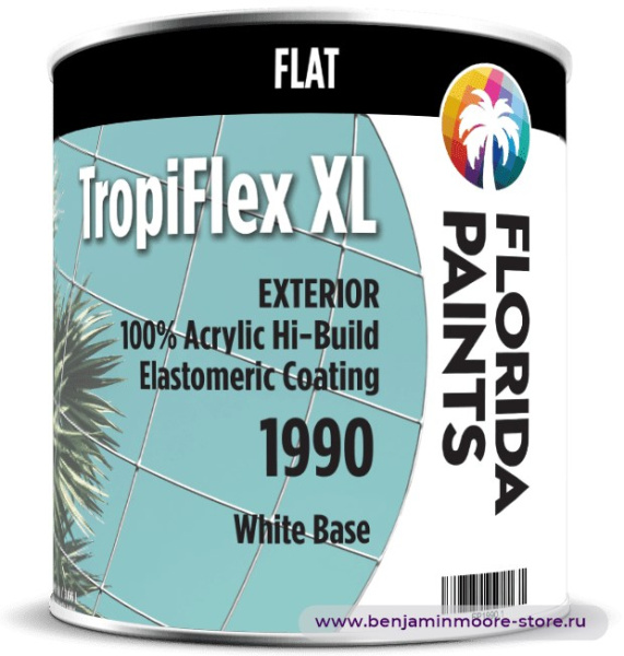 Florida Paints TropiFlex XL Flat 1990 глубокоматовая краска для наружных работ — фото | www.benjaminmoore-store.ru