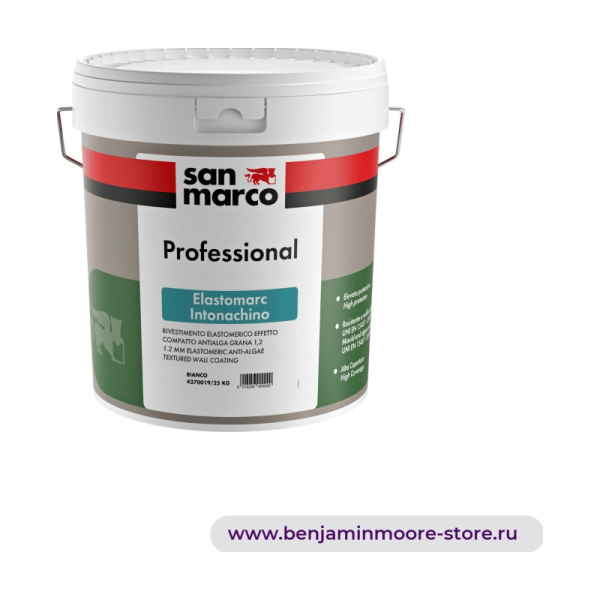 San Marco Elastomarc Intonachino эластомерное настенное покрытие мелкой зернистости - защита от водрослей. размер гранул: 1,2 — фото | www.benjaminmoore-store.ru
