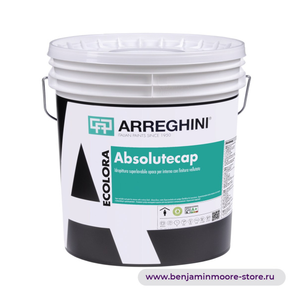 Краска Arreghini Absolutecap  / Аррегини Абсолюткап Белая супермоющаяся непрозрачная антибликовая ма