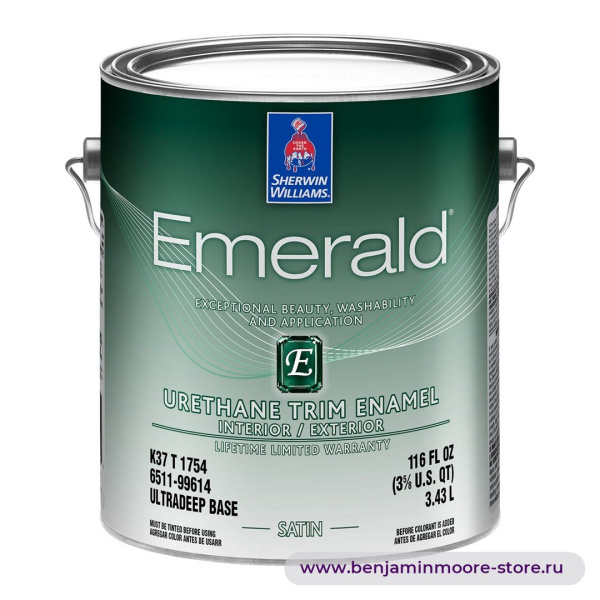 Sherwin-Williams Emerald® Urethane Trim Enamel Satin атласная эмаль для внутренних и наружных работ — фото | www.benjaminmoore-store.ru