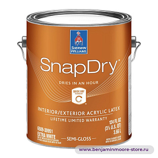 Sherwin-Williams SnapDry™ Door & Trim Semi-Gloss полуглянцевая эмаль для внутренних и наружных работ