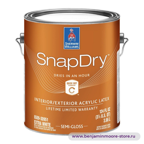 Sherwin-Williams SnapDry™ Door & Trim Semi-Gloss полуглянцевая эмаль для внутренних и наружных работ — фото | www.benjaminmoore-store.ru