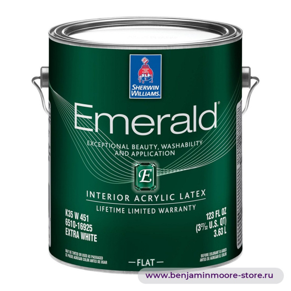 Sherwin-Williams Emerald® Interior Flat глубокоматовая краска для внутренних работ — фото | www.benjaminmoore-store.ru