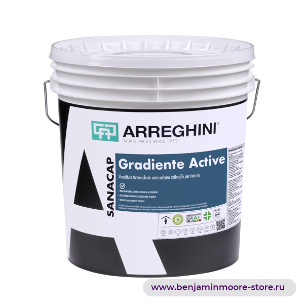 Arreghini Gradiente Active теплоизоляционная краска против конденсата против плесени для внутренних работ — фото | www.benjaminmoore-store.ru