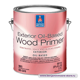 Грунтовка Sherwin-Williams Exterior Oil-Based Wood Primer / Шервин-Вильямс Экстериор Ойл-Бейзд Вуд Праймер масляный грунт по дереву для наружных работ, блокирующий танины