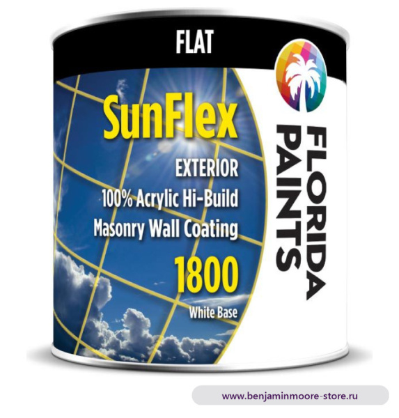 Florida Paints SunFlex Flat 1800 глубокоматовая краска для наружных работ — фото | www.benjaminmoore-store.ru