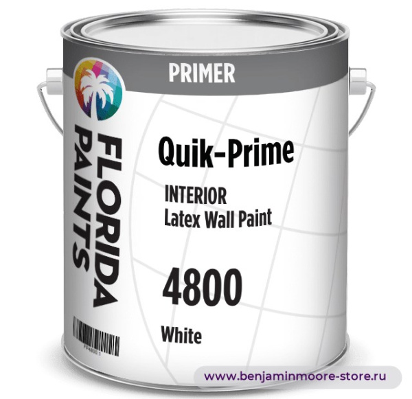 Грунтовка Florida Paints Quik-Prime PVA Primer 4800 / Флорида Пэйнтс Квик-Прайм ПВА Праймер 4800 ПВА-грунт для гипсокартона, для внутренних работ — фото | www.benjaminmoore-store.ru