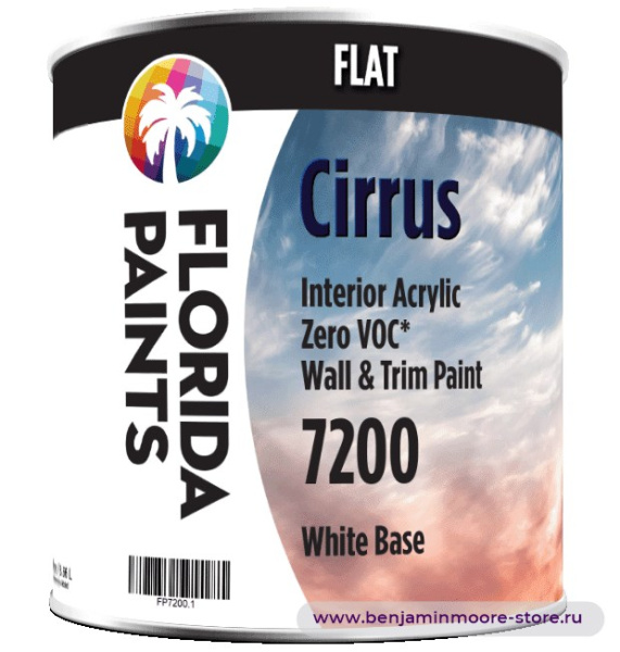 Florida Paints Cirrus Zero VOC Flat 7200 глубокоматовая краска для внутренних работ — фото | www.benjaminmoore-store.ru