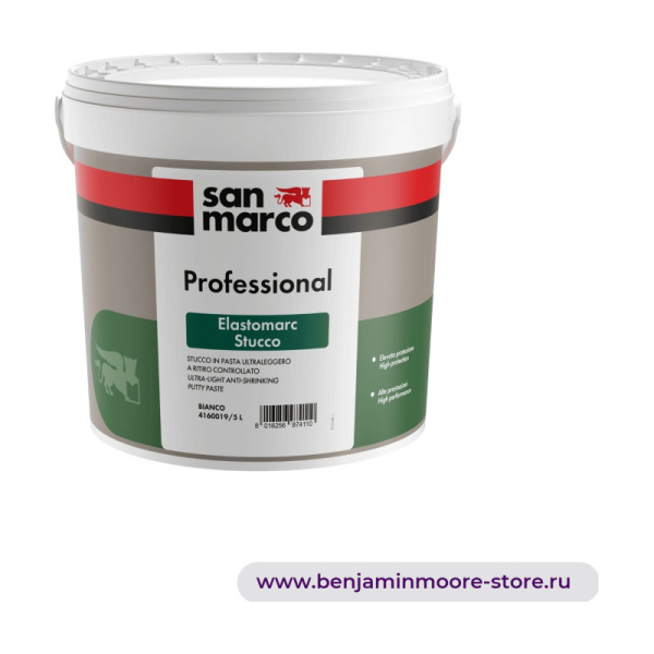 San Marco Elastomarc Stucco пастообразная ультралегкая штукатурка с контролируемой усадкой — фото | www.benjaminmoore-store.ru