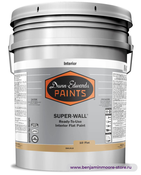Dunn-Edwards SUPER-WALL® RTU Flat SWLR10 глубокоматовая краска для внутренних работ — фото | www.benjaminmoore-store.ru