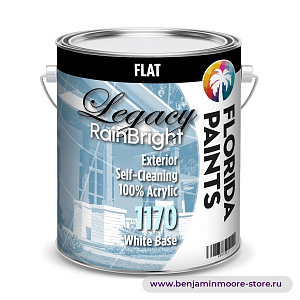 Florida Paints Legacy RainBright Flat 1170 глубокоматовая краска для наружных работ в цвете OC-136 Celery Salt