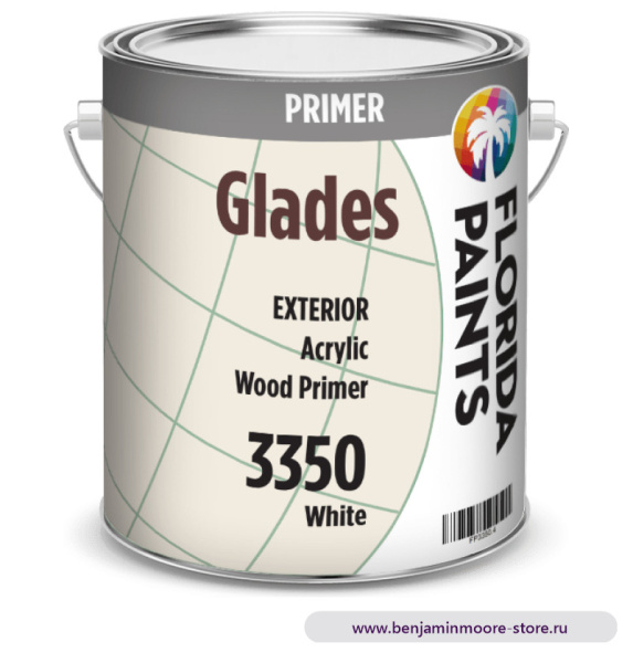 Грунтовка Florida Paints Glades Wood Primer 3350 / Флорида Пэйнтс Глейдс Вуд Праймер 3350 акриловый грунт по дереву для наружных работ — фото | www.benjaminmoore-store.ru