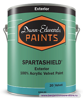 Dunn-Edwards SPARTASHIELD® Velvet SSHL20 бархатистая матовая краска для наружных работ