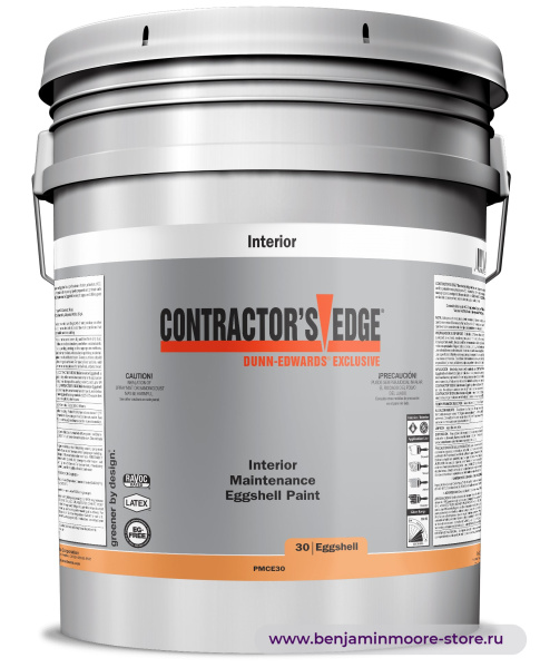 Dunn-Edwards CONTRACTOR'S EDGE® Eggshell PMCE30 краска с блеском «яичная скорлупа» для внутренних работ — фото | www.benjaminmoore-store.ru
