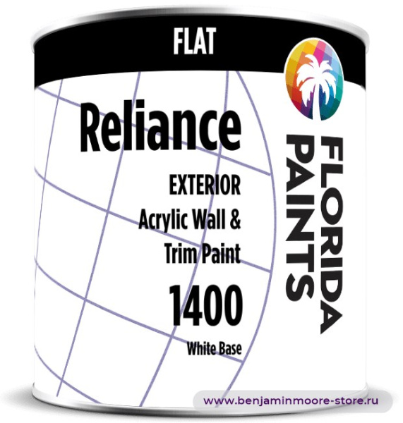 Florida Paints Reliance Exterior Flat 1400 глубокоматовая краска для наружных работ — фото | www.benjaminmoore-store.ru