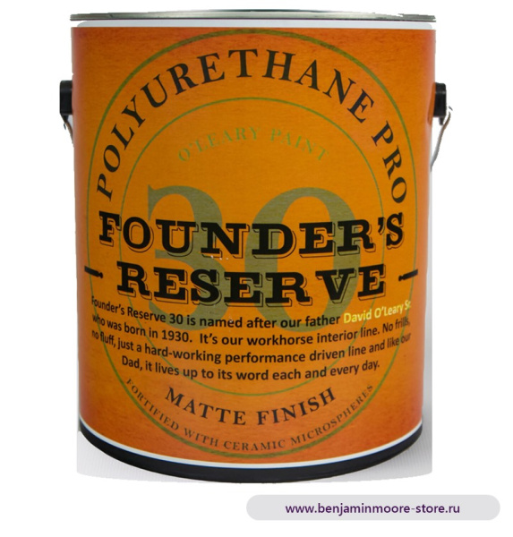 Краска O`Leary 7850 Founder`s Reserve Матовая полиуретановая краска  — фото | www.benjaminmoore-store.ru